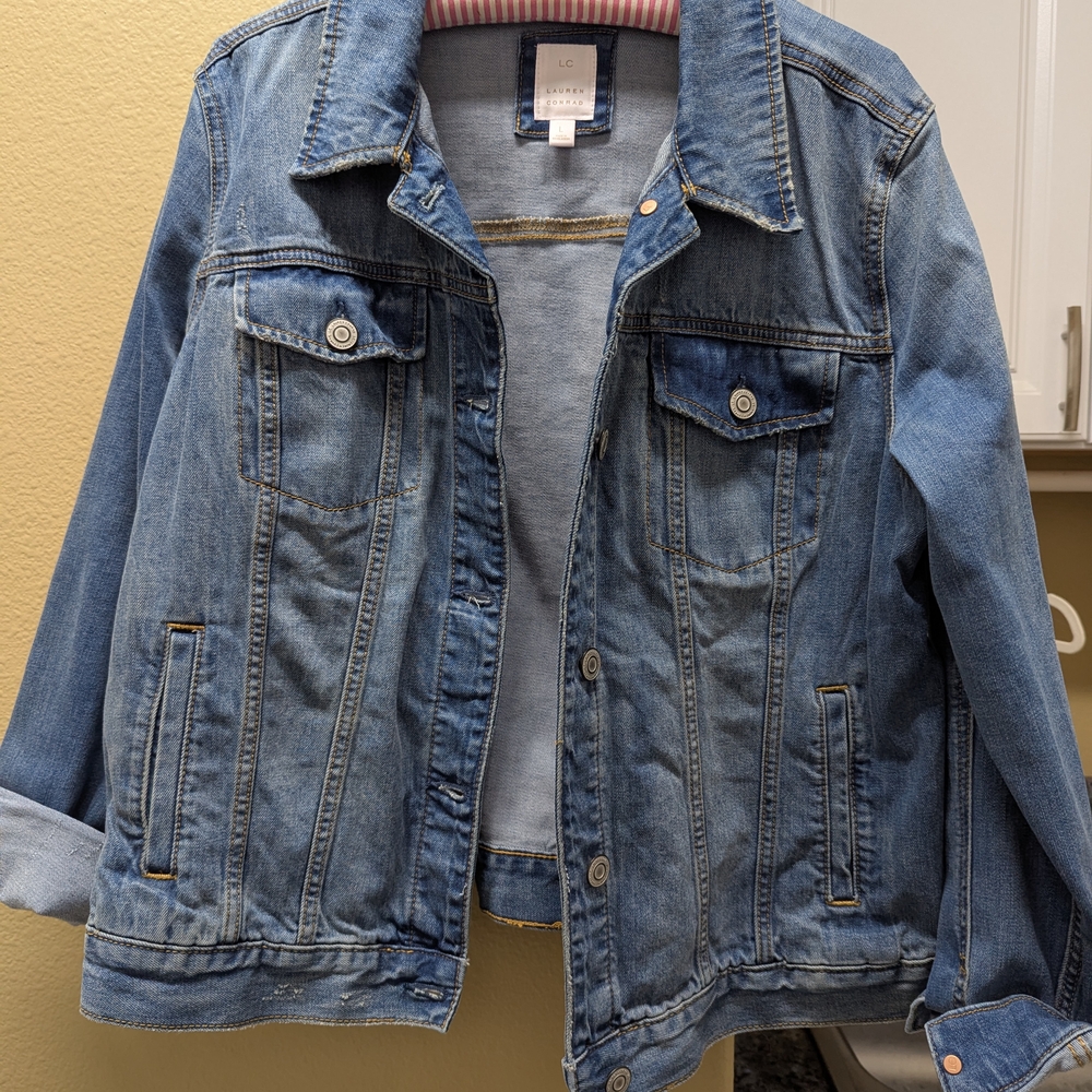 LC Lauren Conrad Light Blue Denim Jacket (L)